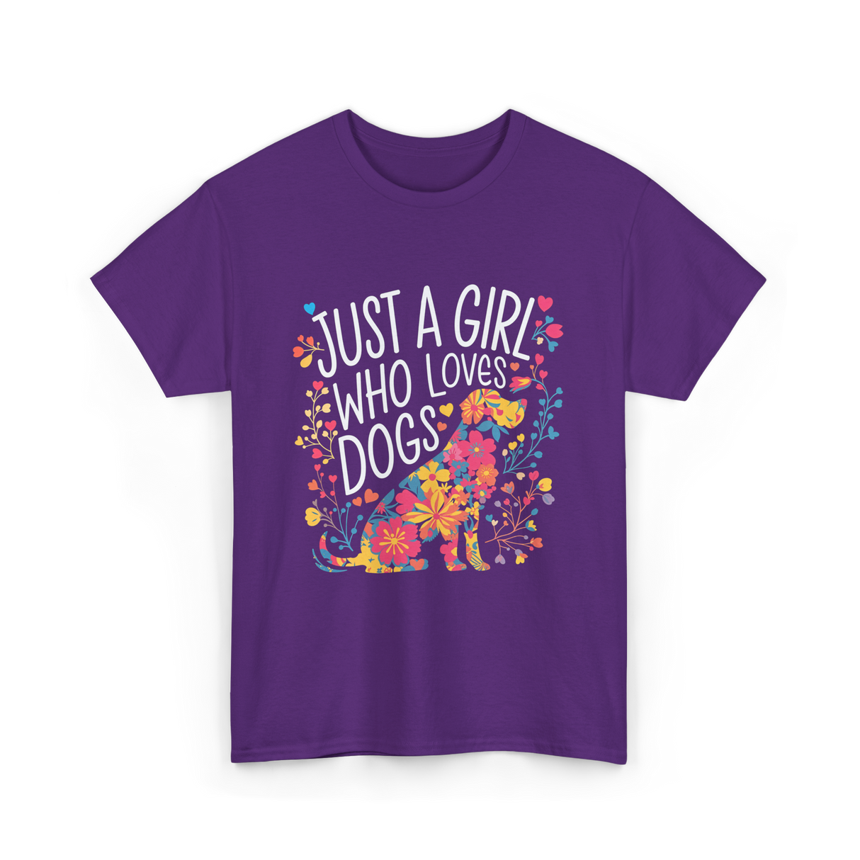 Just A Girl Who Loves Dogs Dog T-Shirt - Purple