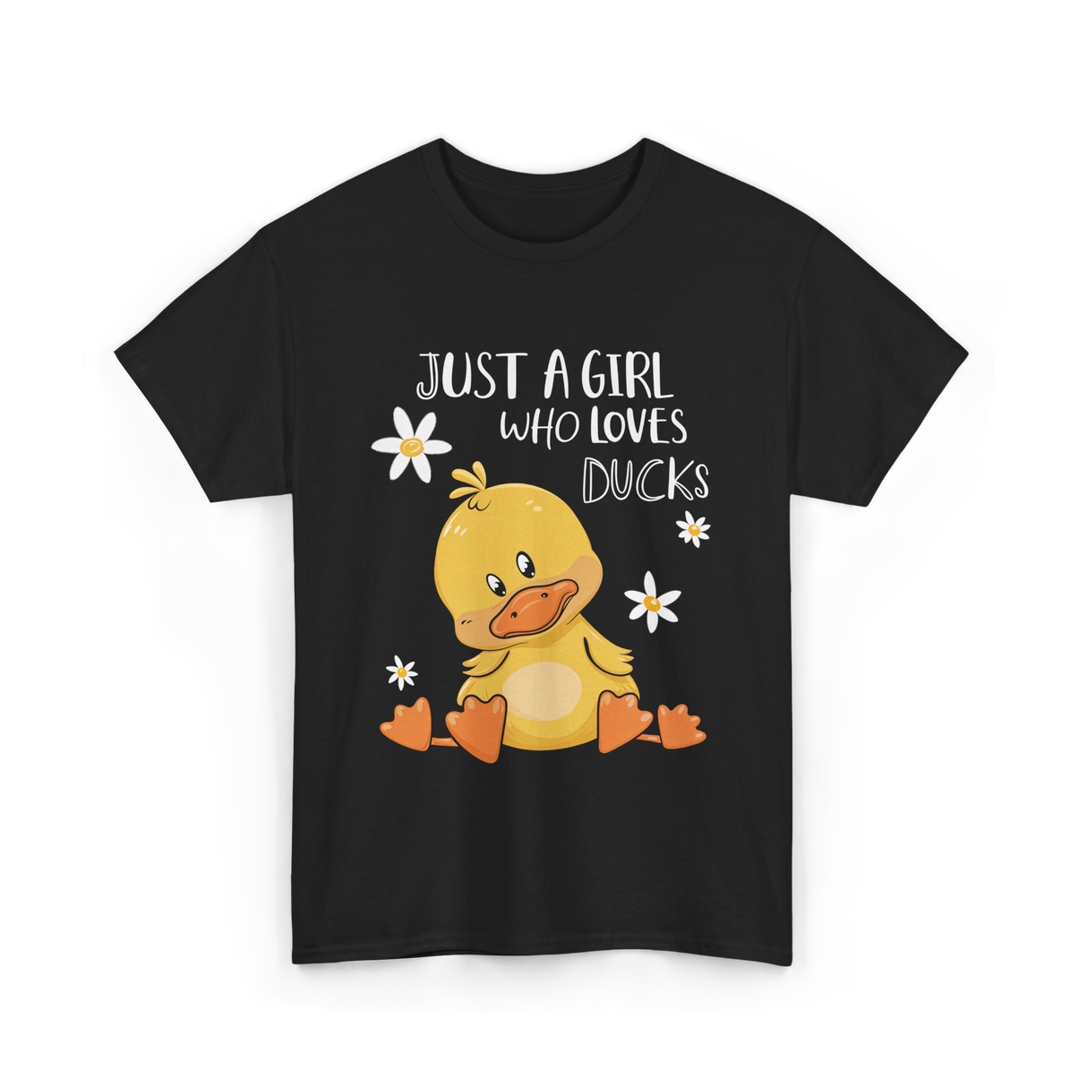 Just a Girl Who Loves Ducks Duck Lover T-Shirt - Black