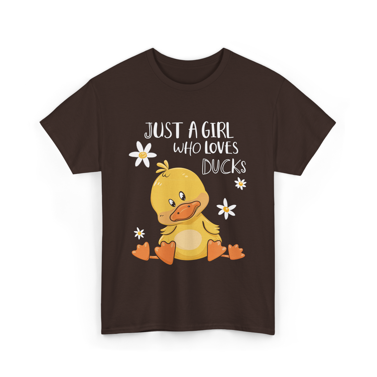 Just a Girl Who Loves Ducks Duck Lover T-Shirt - Dark Chocolate