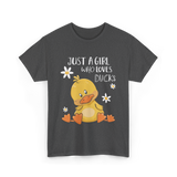 Just a Girl Who Loves Ducks Duck Lover T-Shirt - Dark Heather