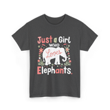 Just a Girl Who Loves Elephants T-Shirt - Dark Heather