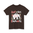 Just a Girl Who Loves Elephants T-Shirt - Dark Chocolate