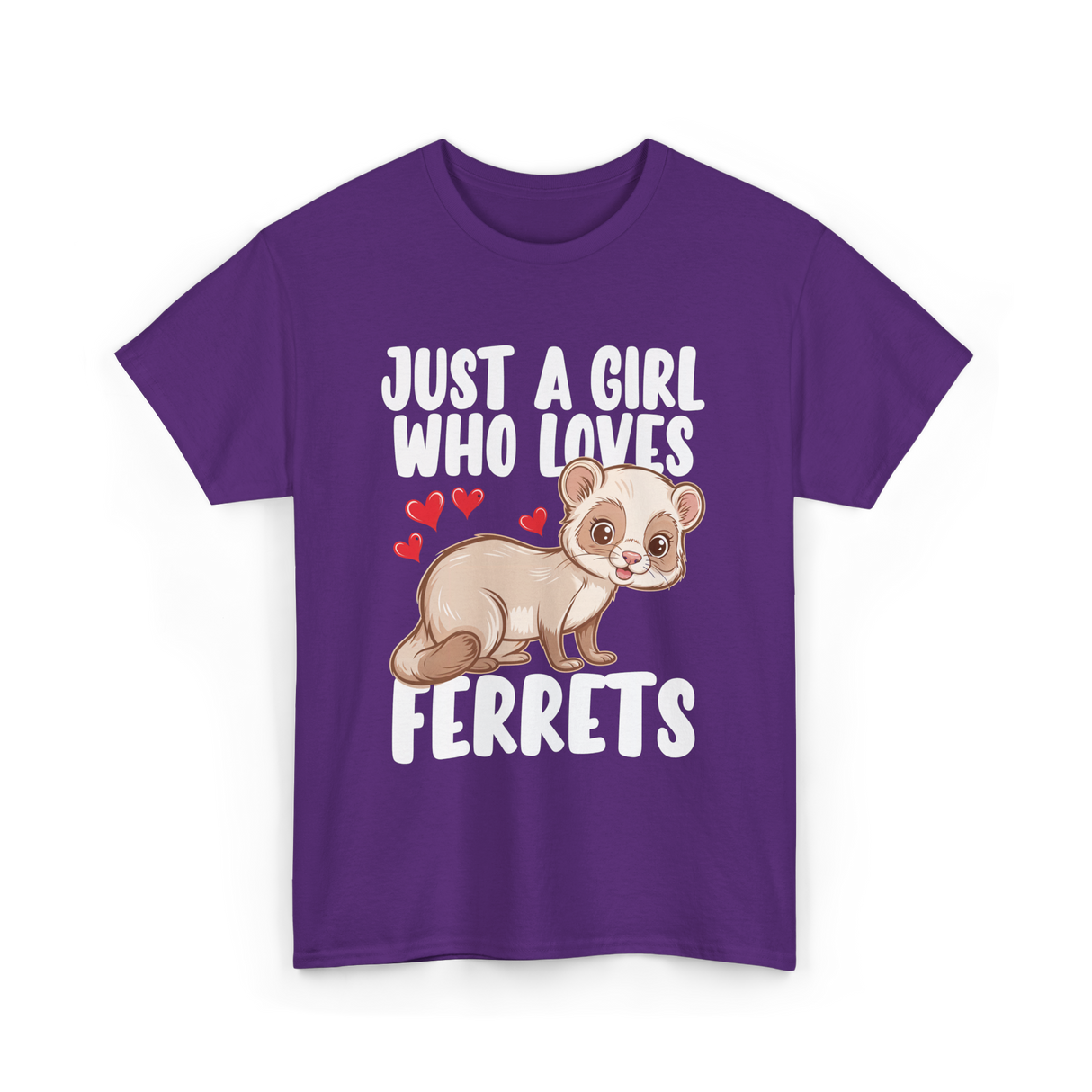 Just A Girl Who Loves Ferrets Ferret T-Shirt - Purple