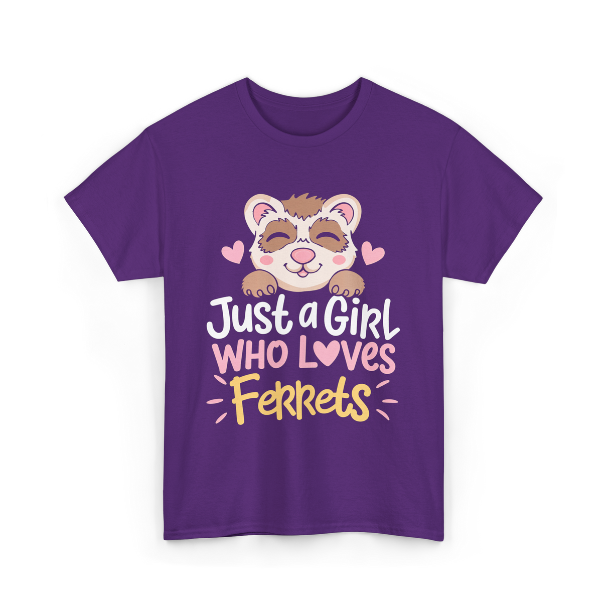 Just a Girl Who Loves Ferrets T-Shirt - Purple