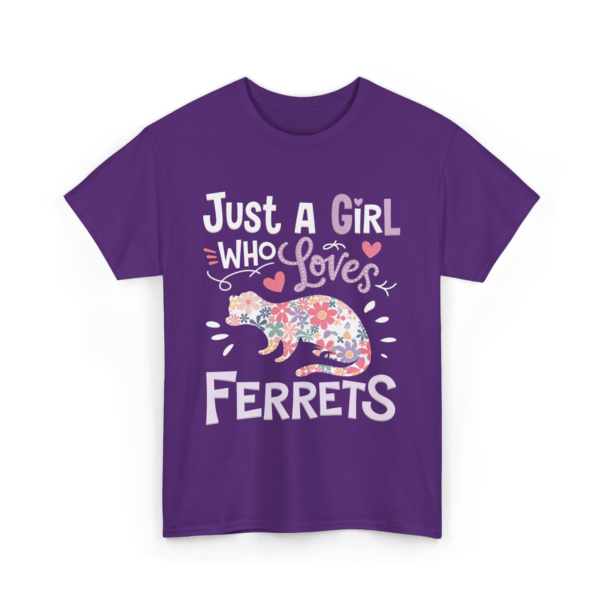 Just a Girl Who Loves Ferrets T-Shirt - Purple