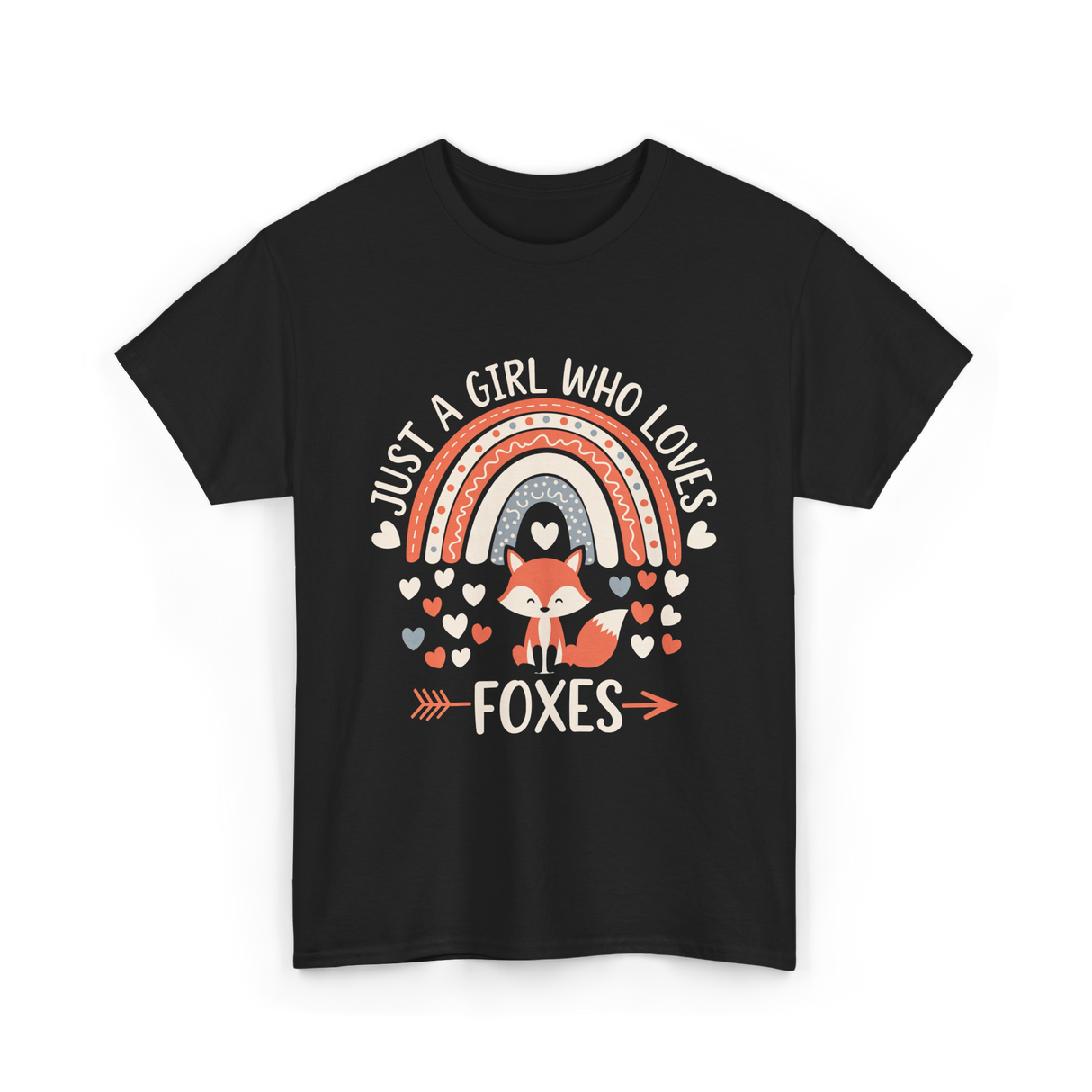 Just A Girl Who Loves Foxes Fox Lover T-Shirt - Black