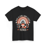 Just A Girl Who Loves Foxes Fox Lover T-Shirt - Black