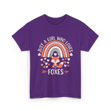 Just A Girl Who Loves Foxes Fox Lover T-Shirt - Purple