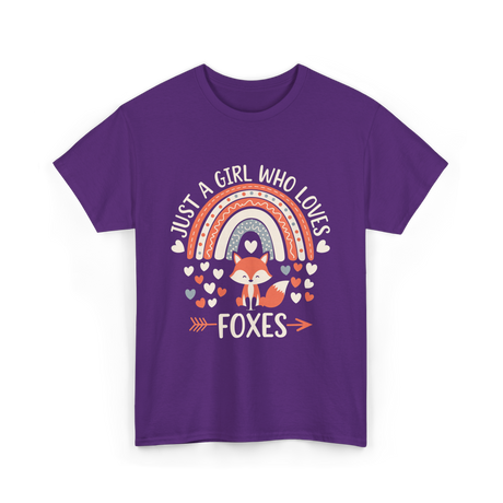 Just A Girl Who Loves Foxes Fox Lover T-Shirt - Purple