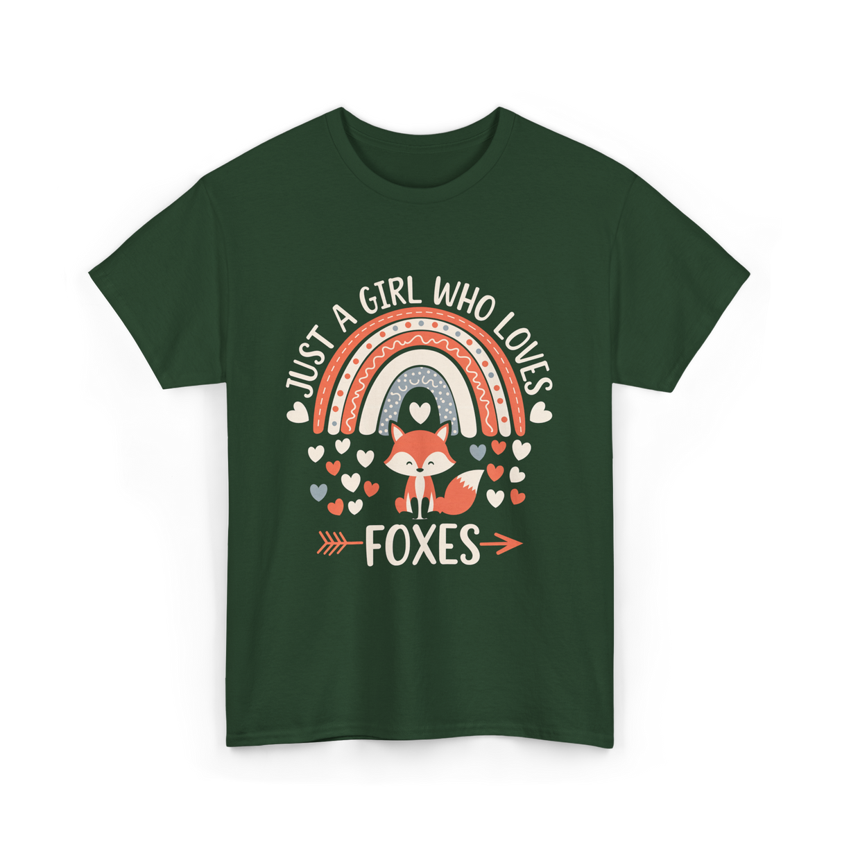 Just A Girl Who Loves Foxes Fox Lover T-Shirt - Forest Green