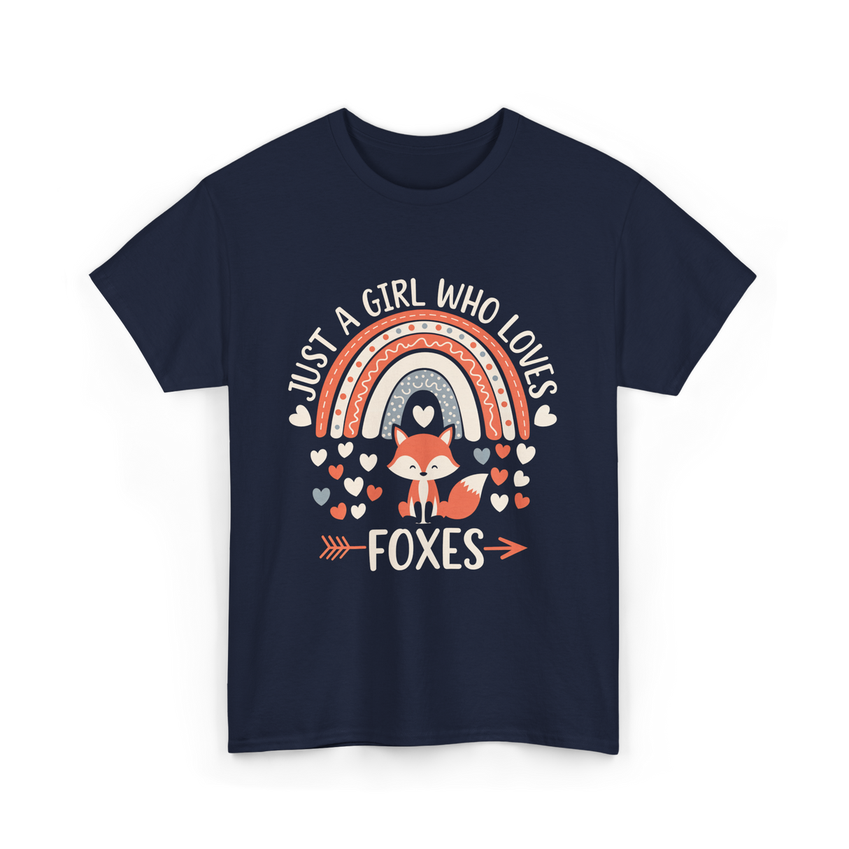 Just A Girl Who Loves Foxes Fox Lover T-Shirt - Navy