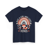 Just A Girl Who Loves Foxes Fox Lover T-Shirt - Navy