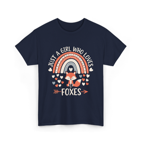 Just A Girl Who Loves Foxes Fox Lover T-Shirt - Navy