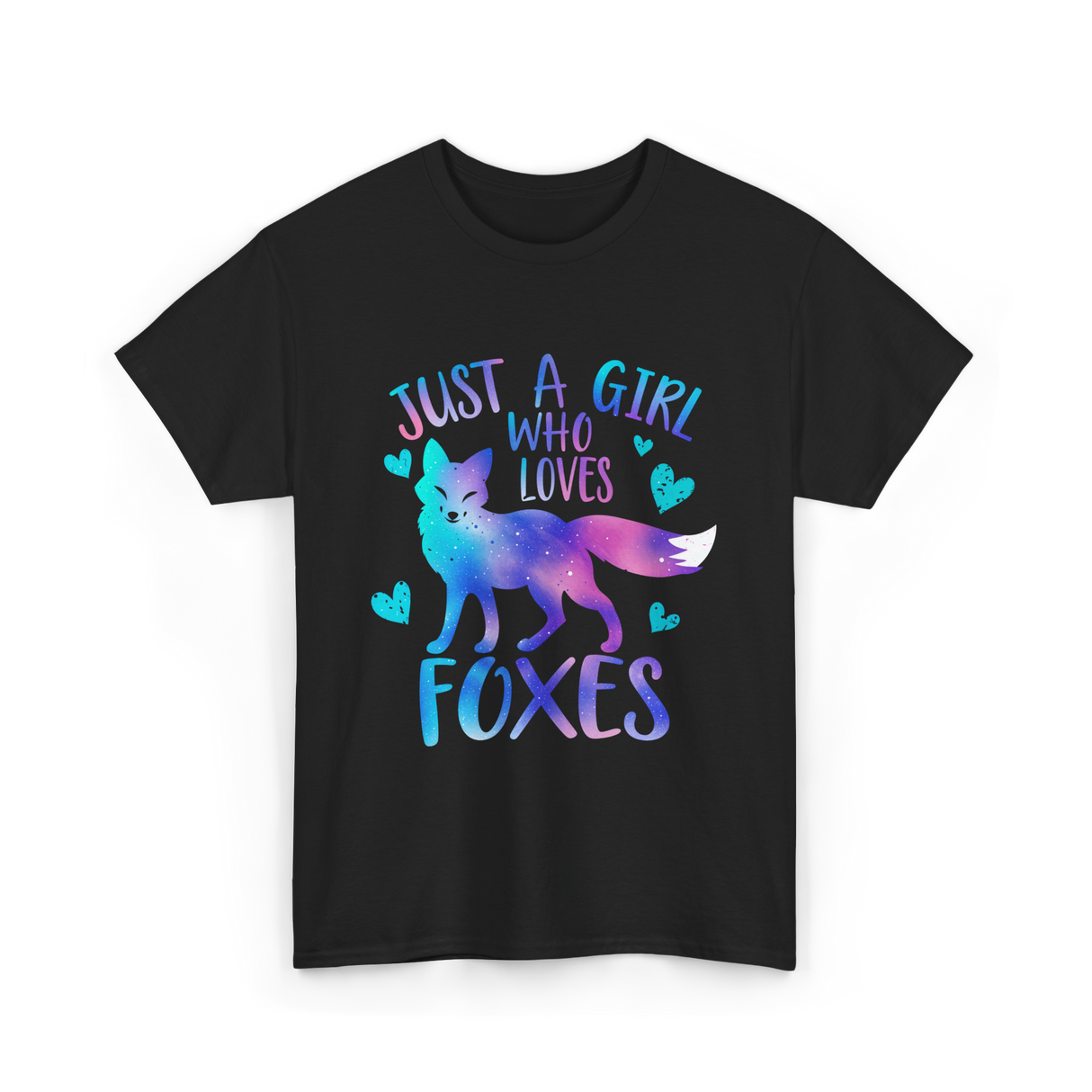 Just a Girl Who Loves Foxes T-Shirt - Black