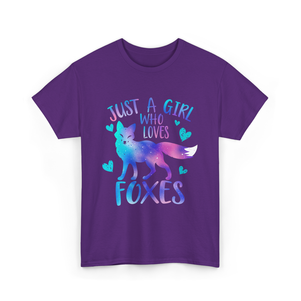 Just a Girl Who Loves Foxes T-Shirt - Purple