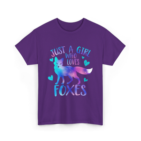 Just a Girl Who Loves Foxes T-Shirt - Purple