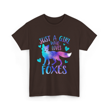 Just a Girl Who Loves Foxes T-Shirt - Dark Chocolate