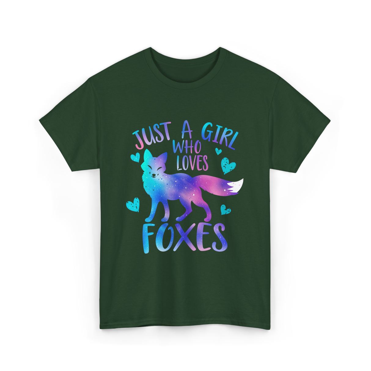 Just a Girl Who Loves Foxes T-Shirt - Forest Green