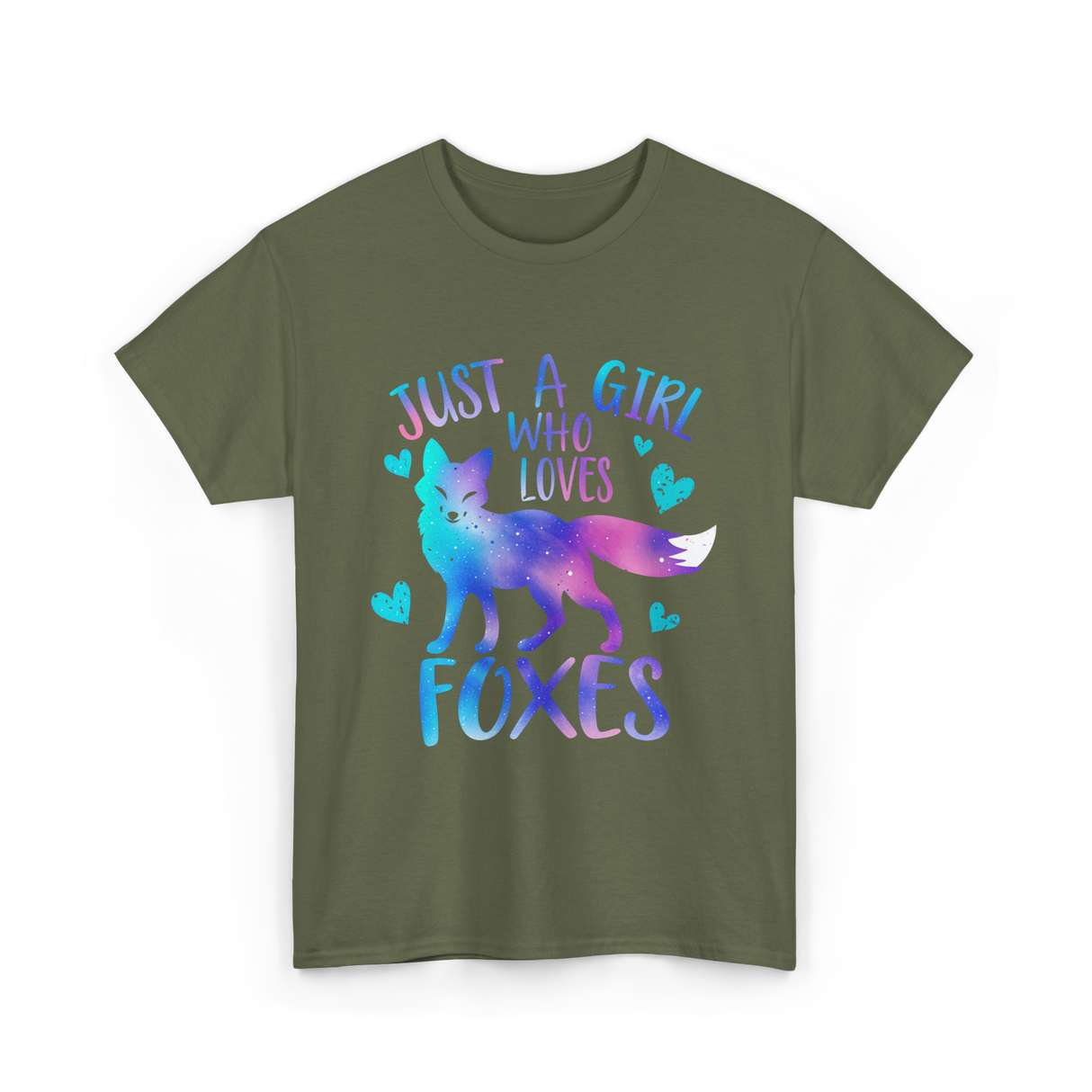 Just a Girl Who Loves Foxes T-Shirt - Military Green