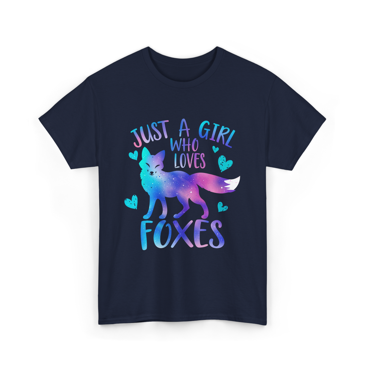 Just a Girl Who Loves Foxes T-Shirt - Navy