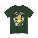 Just A Girl Who Loves Frogs T-Shirt - Forest Green