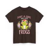 Just A Girl Who Loves Frogs T-Shirt - Dark Chocolate