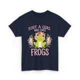 Just A Girl Who Loves Frogs T-Shirt - Navy