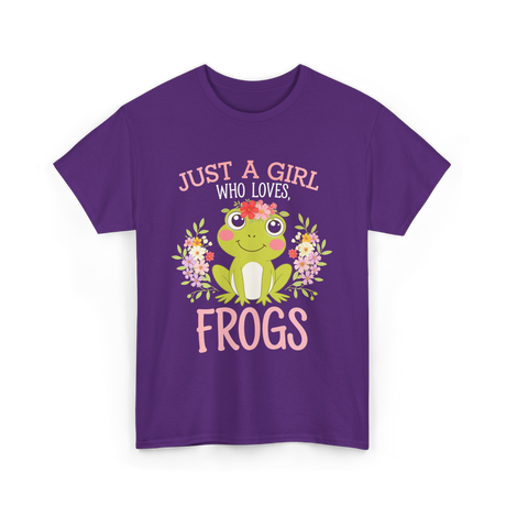 Just A Girl Who Loves Frogs T-Shirt - Purple