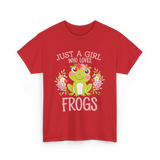 Just A Girl Who Loves Frogs T-Shirt - Red