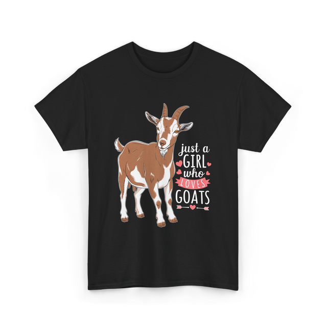 Just a Girl Who Loves Goats Goat T-Shirt - Black