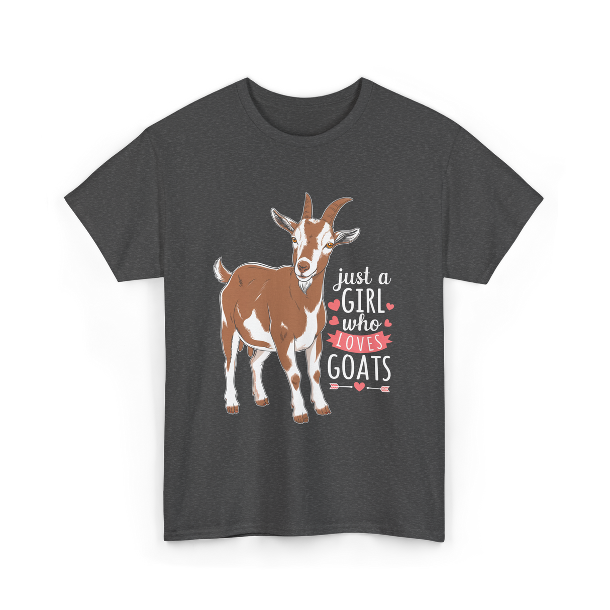 Just a Girl Who Loves Goats Goat T-Shirt - Dark Heather