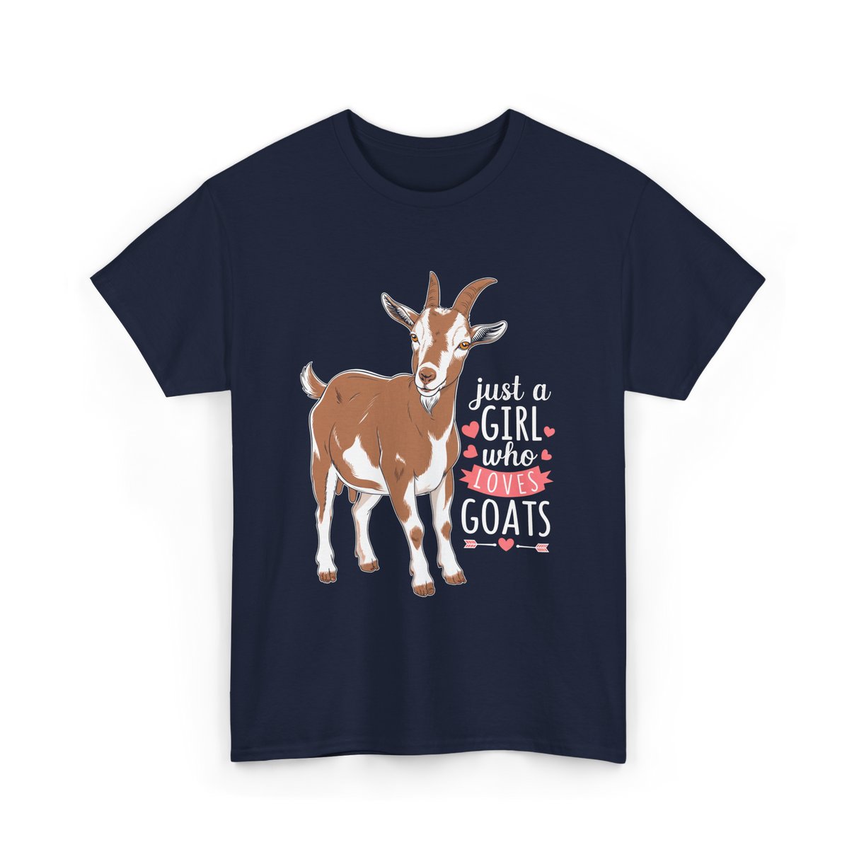 Just a Girl Who Loves Goats Goat T-Shirt - Navy