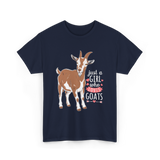 Just a Girl Who Loves Goats Goat T-Shirt - Navy