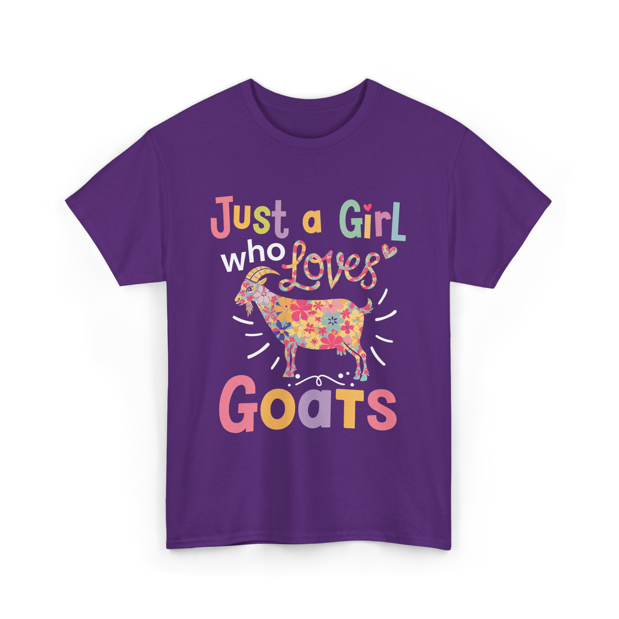 Just a Girl Who Loves Goats Goat T-Shirt - Purple