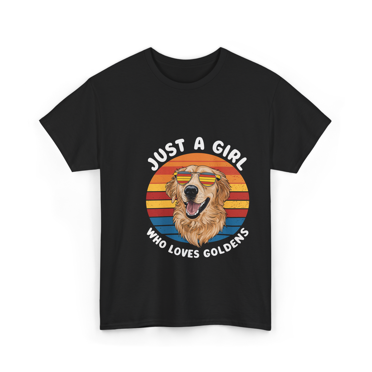 Just A Girl Who Loves Goldens Dogs T-Shirt - Black