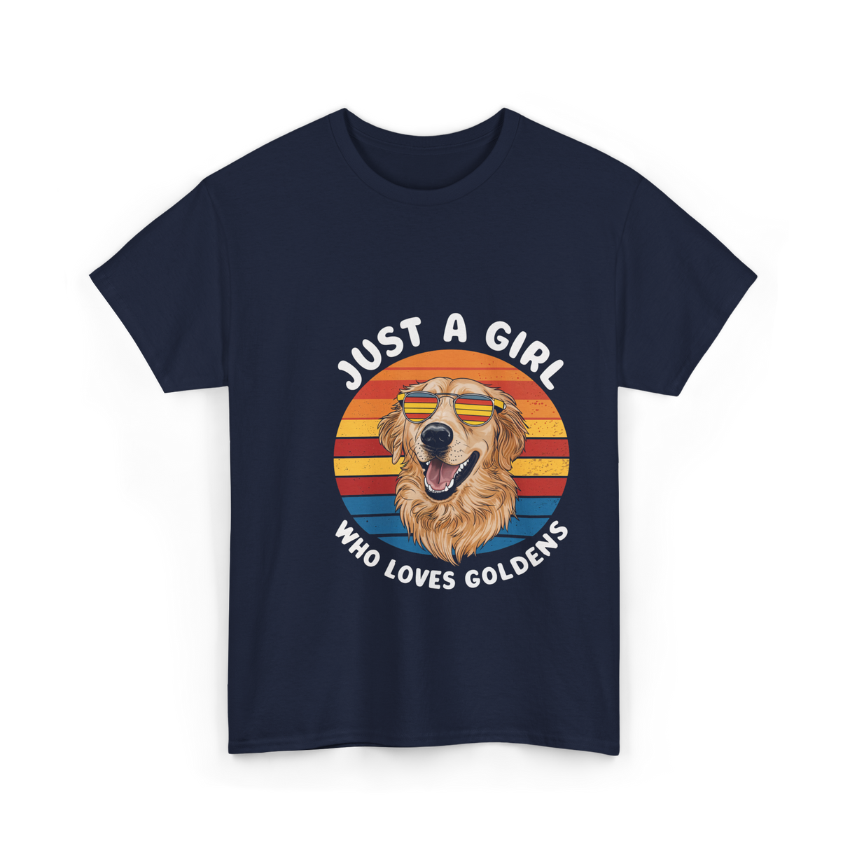 Just A Girl Who Loves Goldens Dogs T-Shirt - Navy