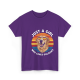 Just A Girl Who Loves Goldens Dogs T-Shirt - Purple