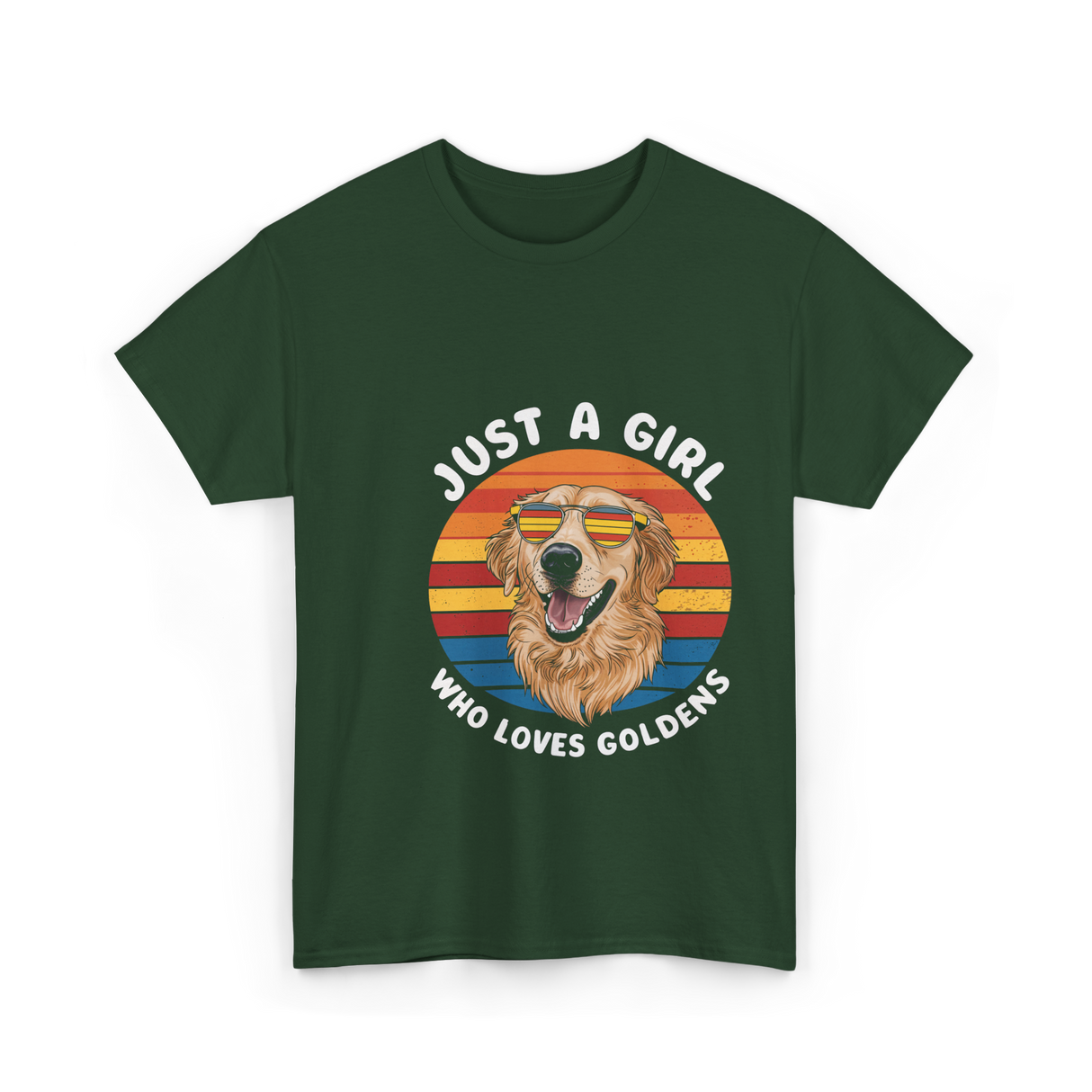 Just A Girl Who Loves Goldens Dogs T-Shirt - Forest Green