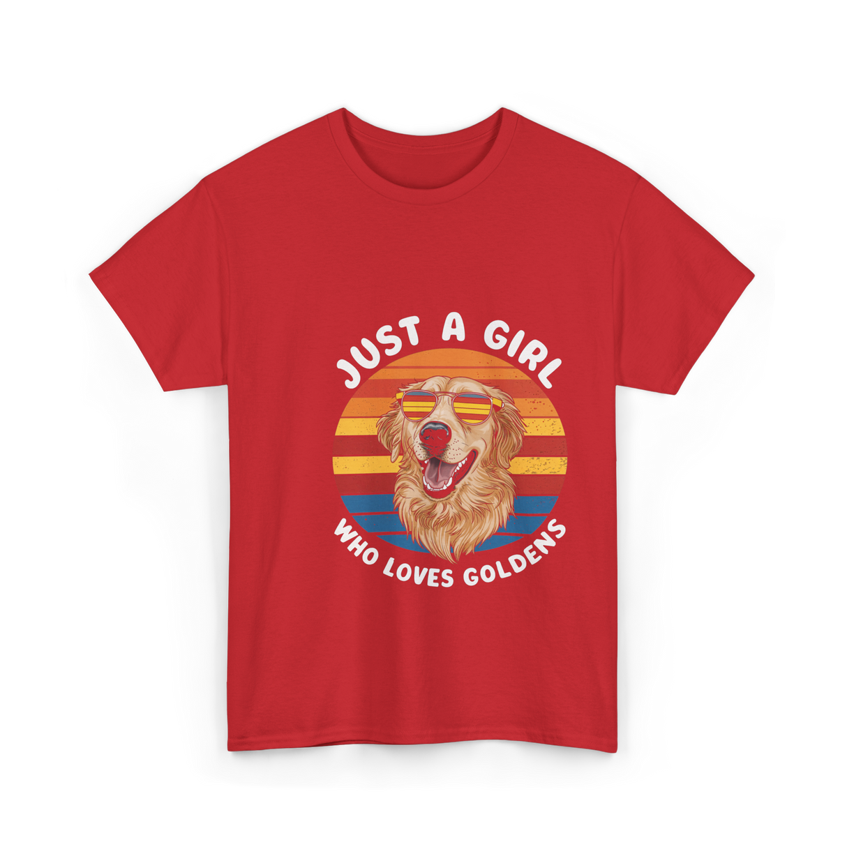 Just A Girl Who Loves Goldens Dogs T-Shirt - Red