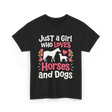 Just a Girl Who Loves Horses Animals T-Shirt - Black