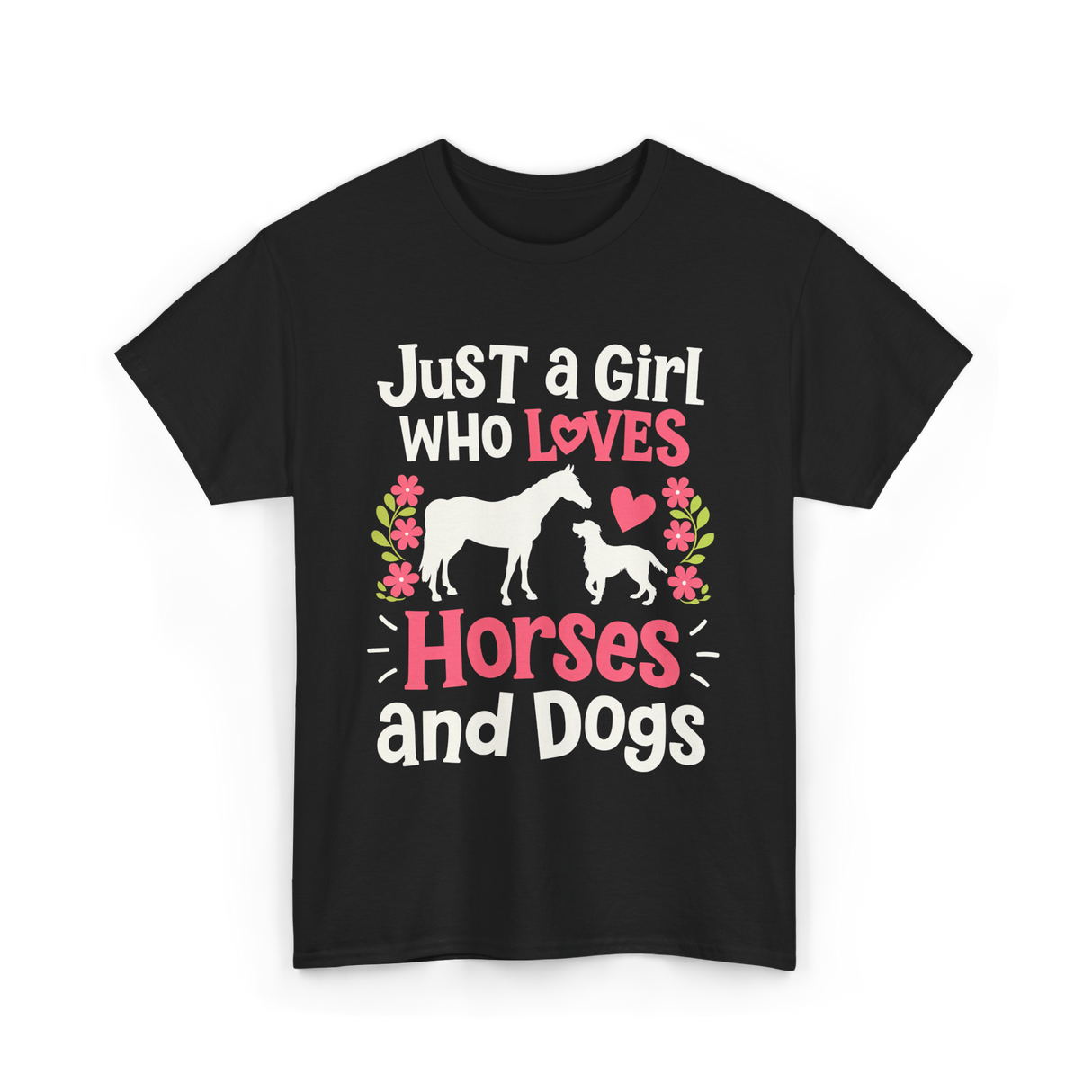 Just a Girl Who Loves Horses Animals T-Shirt - Black