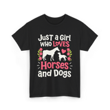 Just a Girl Who Loves Horses Animals T-Shirt - Black