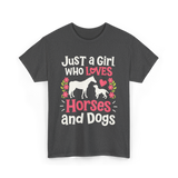 Just a Girl Who Loves Horses Animals T-Shirt - Dark Heather