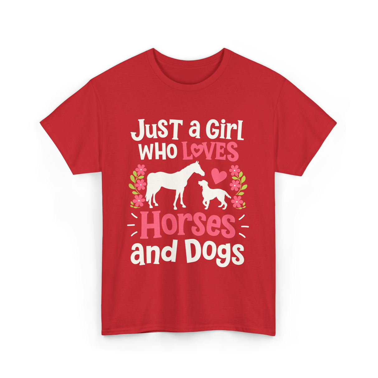 Just a Girl Who Loves Horses Animals T-Shirt - Red