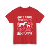 Just a Girl Who Loves Horses Animals T-Shirt - Red