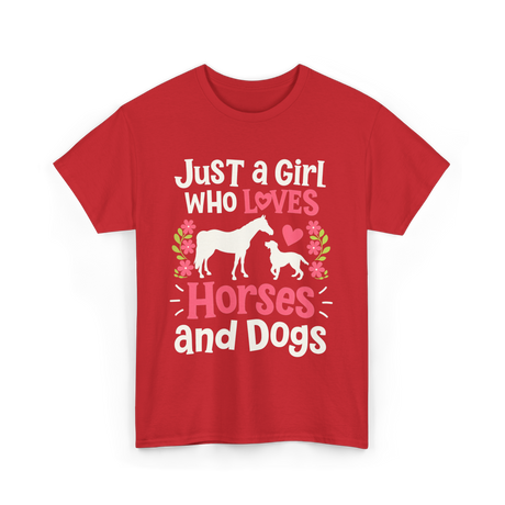 Just a Girl Who Loves Horses Animals T-Shirt - Red