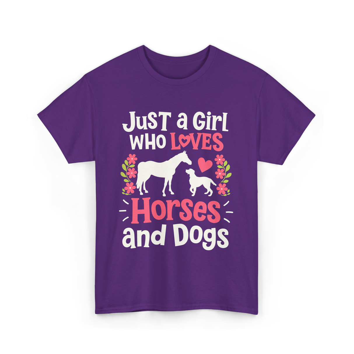 Just a Girl Who Loves Horses Animals T-Shirt - Purple