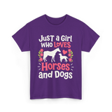 Just a Girl Who Loves Horses Animals T-Shirt - Purple