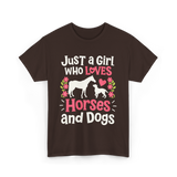 Just a Girl Who Loves Horses Animals T-Shirt - Dark Chocolate