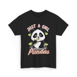 Just A Girl Who Loves Pandas Panda T-Shirt - Black